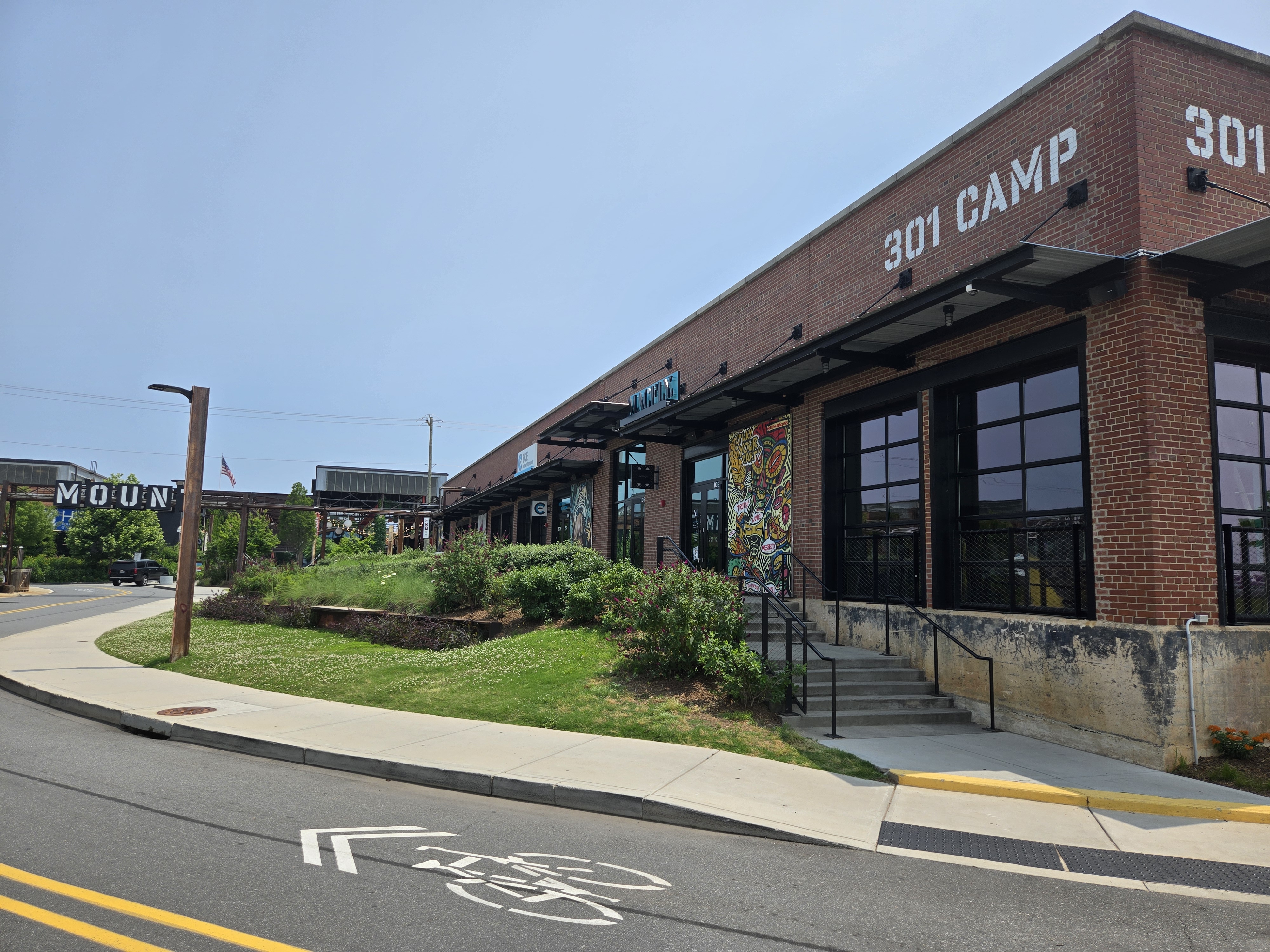 The restored 301 Camp building at Camp North End in Charlotte